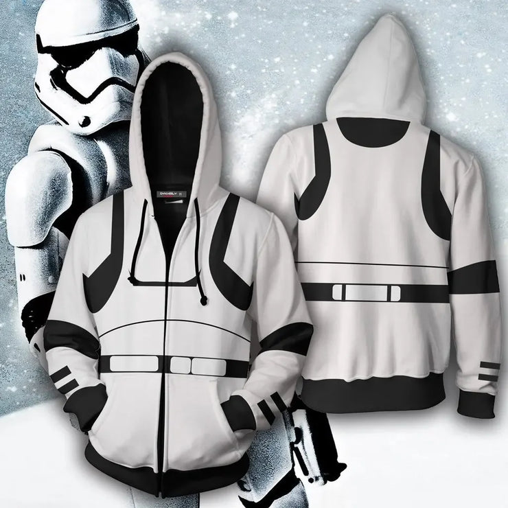 Cosplay Hoodie Jacket – Stormtrooper, Mandalorian, and Darth Vader Designs for Men’s Spring/Autumn Wear, Ideal for Halloween and Party Props