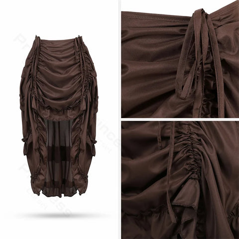Steampunk Pirate Costume for Women – Cagalli Yulia cosplay Leather Corset Top with Drawstring Skirt Plus Size