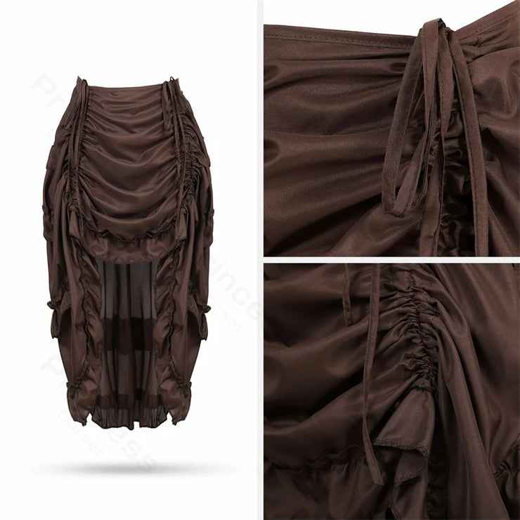 Steampunk Pirate Costume for Women – Cagalli Yulia cosplay Leather Corset Top with Drawstring Skirt Plus Size