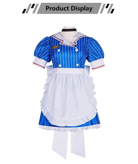 7PCS  Miku Cosplay Costumes Anime Mesmerizer Uniform Halloween Christmas Carnival Party Dressing For Women Hat Apron Accessories