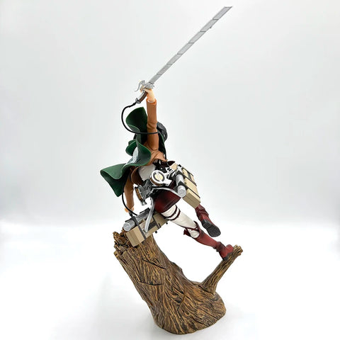 28cm Attack on Titans Levi Ackerman Action Anime Figura Kawai Eren Jaege Mikasa Ackerman The Armored Titan Figure