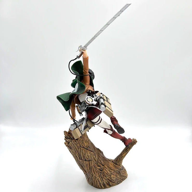 28cm Attack on Titans Levi Ackerman Action Anime Figura Kawai Eren Jaege Mikasa Ackerman The Armored Titan Figure