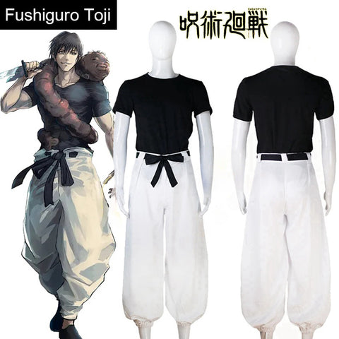 Toji Fushiguro Cosplay Costume – Jujutsu Kaisen Season 2 Uniform with Wig for Men and Women, Ideal for Halloween or Role Play
