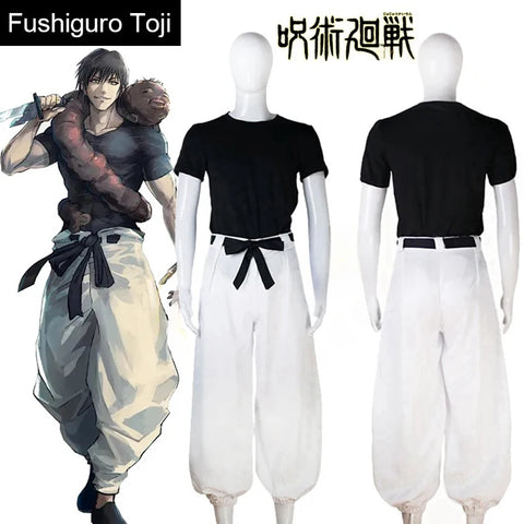 Toji Fushiguro Cosplay Costume – Jujutsu Kaisen Season 2 Uniform with Wig for Men and Women, Ideal for Halloween or Role Play