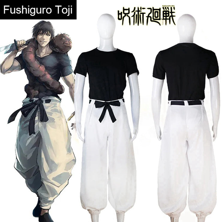 Toji Fushiguro Cosplay Costume – Jujutsu Kaisen Season 2 Uniform with Wig for Men and Women, Ideal for Halloween or Role Play
