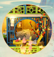 Big DIY Wooden Dollhouse with Furniture & Lights – Chinese Style Villa Miniature Kit