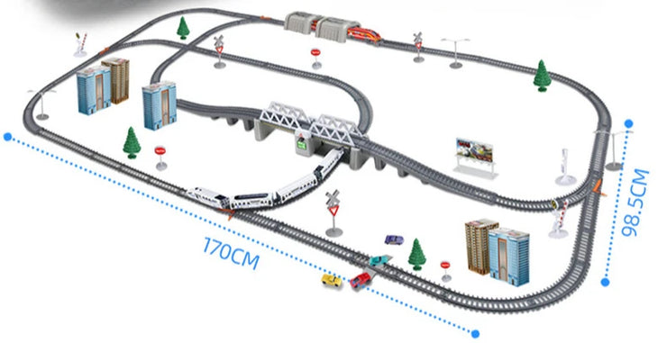 Electric High-Speed Train Set – Harmony Model with DIY Railway Tracks for Kids