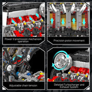 Engine Building Blocks Model Series Technical STEM Toys Moc Tank V8 Engine Supercar W16 Bricks Assembly Toy Set Kids Adults Gift