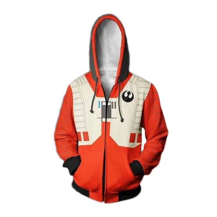 Cosplay Hoodie Jacket – Stormtrooper, Mandalorian, and Darth Vader Designs for Men’s Spring/Autumn Wear, Ideal for Halloween and Party Props