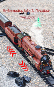 Classic Electric Train Set – Retro Steam Locomotive with Alloy Engine and Tracks for Kids