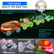 Dinosaur World Road Race Track Set – Flexible Track with Dinosaur Toys and Racing Car for Kids
