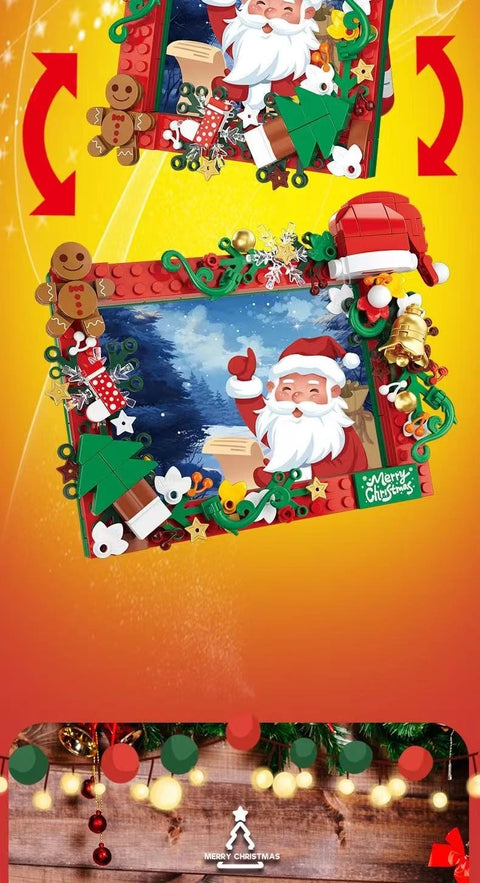 207pcs DIY Santa Claus Photo Frame Building Blocks Set, Holiday Gift, Christmas Decorations