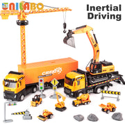 STEM Alloy Construction Vehicle Set – Container Truck, Tower Crane & Excavator for Ages 3–8