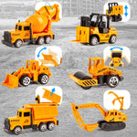 Alloy Construction Vehicle Set with Container Truck, Tower Crane & Excavator – STEM Toy for Ages 3–8