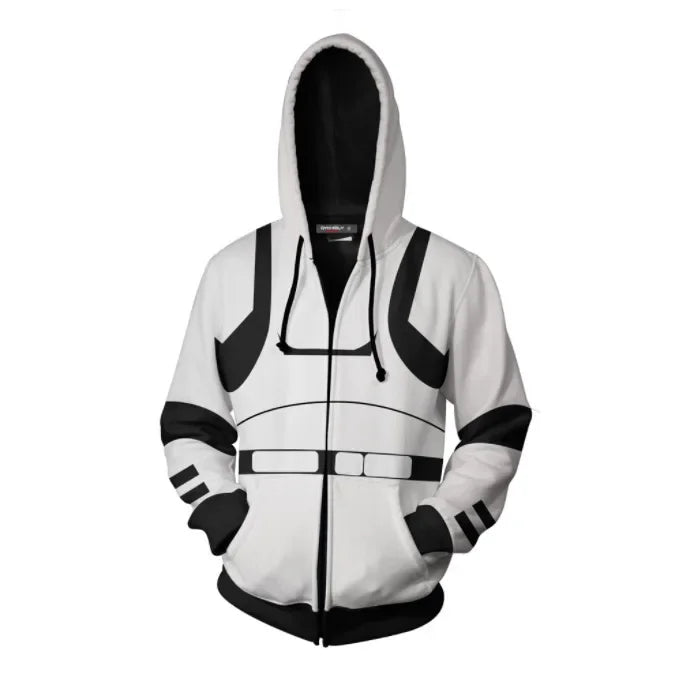 Cosplay Hoodie Jacket – Stormtrooper, Mandalorian, and Darth Vader Designs for Men’s Spring/Autumn Wear, Ideal for Halloween and Party Props