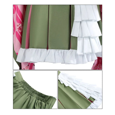 Kanroji Mitsuri Cosplay Costume – Pink Anniversary Dress for Anime Fans, Halloween, Carnival, and Party Events