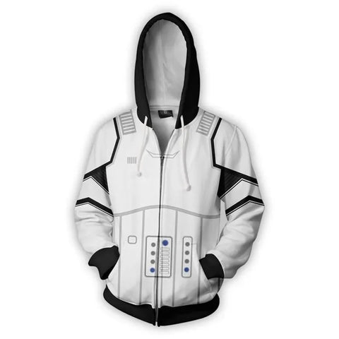 Cosplay Hoodie Jacket – Stormtrooper, Mandalorian, and Darth Vader Designs for Men’s Spring/Autumn Wear, Ideal for Halloween and Party Props