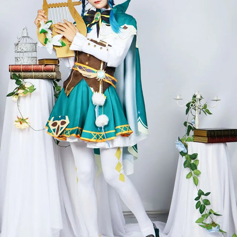 Genshin Impact Venti Cosplay Costume Wig Dress