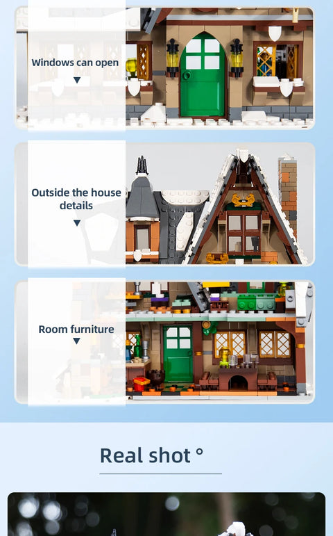 766pcs Christmas Cottage Building Toys Building Block Brick Set Kids Christmas Gift