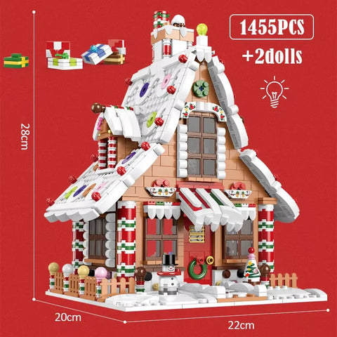 1455 Pcs City Christmas House House Building Blocks Friends Music Box Castle Train Santa Claus Tree Bricks Toys For Kids Gifts