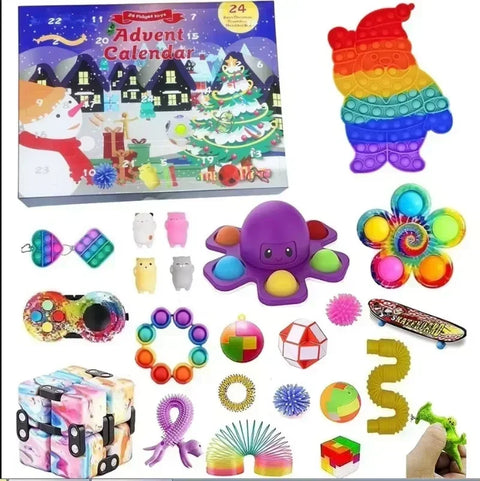 Christmas Advent Calendar Box Princess Dress Up Headwear Jewelry Set cute unicorn toys 24Days Countdown Calendar Xmas Gifts