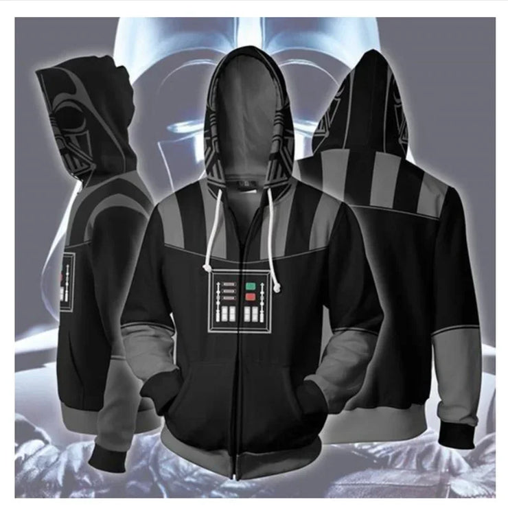 R2-D2 Cosplay Hoodie – Robot Sweatshirt with Zipper, Inspired by Darth Vader and Stormtrooper for Men and Women