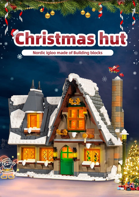 766pcs Christmas Cottage Building Toys Building Block Brick Set Kids Christmas Gift