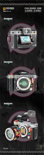 Retro DSLR Camera Assembly 500+ pieces Building Block Detachable Mechanical Trendy Punk Style Model