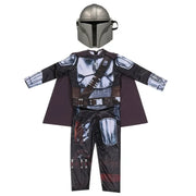 Boys Mandalorian Movie Mask Costume Printed Cartoon Warrior Armor Bodysuit Kids Fantasy Cosplay Costume Halloween