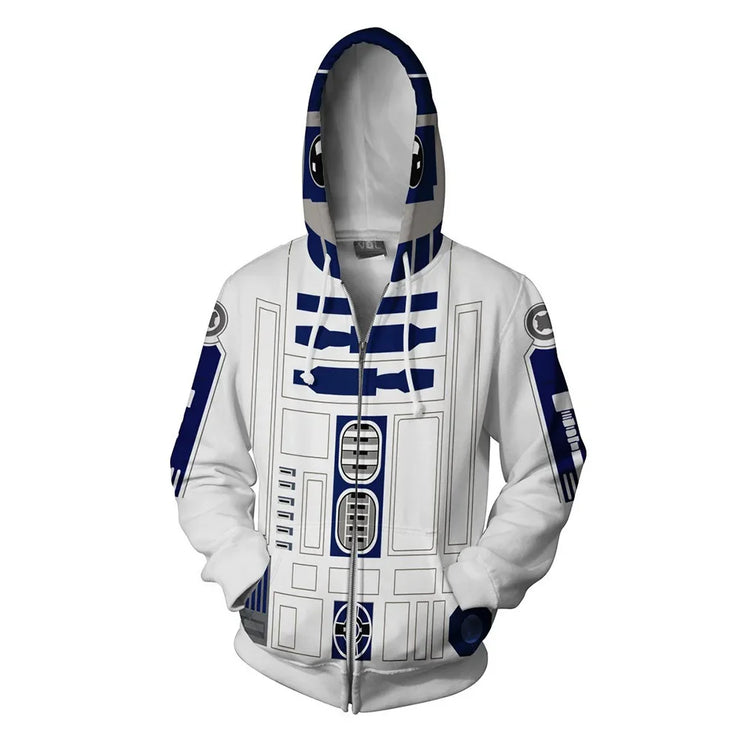 Cosplay Hoodie Jacket – Stormtrooper, Mandalorian, and Darth Vader Designs for Men’s Spring/Autumn Wear, Ideal for Halloween and Party Props