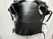 Medieval Steampunk Victoria Knight Pirate Costume – Leather Vest Armor with Body, Shoulder Pauldrons for Men’s LARP and Cosplay