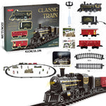Large Electric Train Track Set – Classic Steam Engine with Lights, Sounds & Long Tracks for Kids