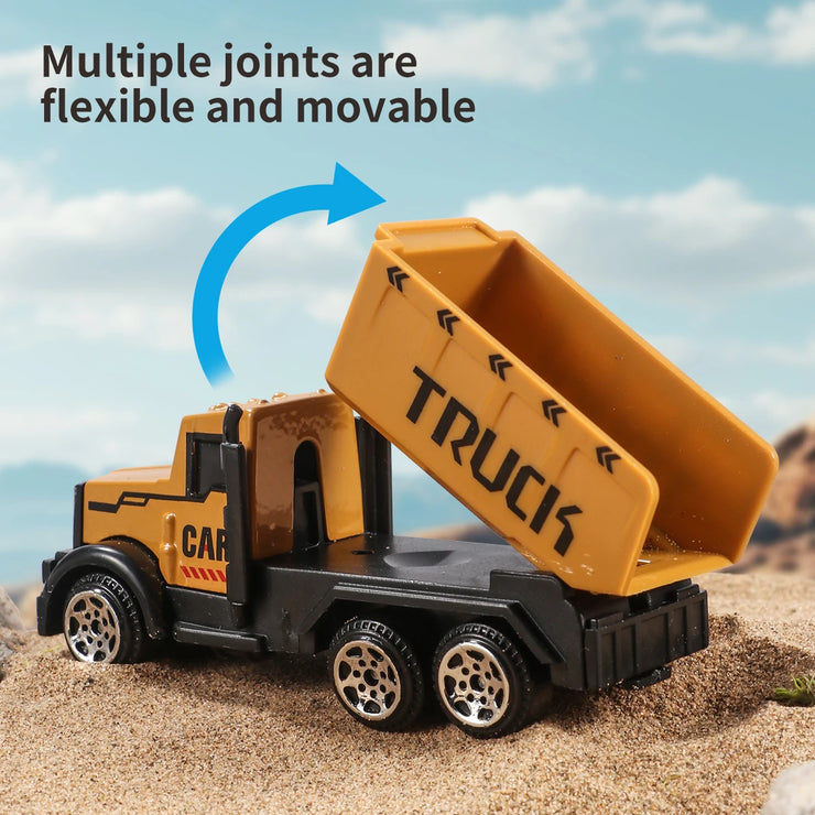 6-Piece Diecast Construction Vehicle Set – Alloy Loader, Tractor, Excavator & Trucks for Kids