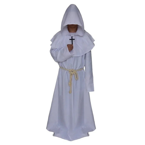 Cosplay Plague Doctor  Costume Medieval Hooded Robe Steampunk Terror Mask Hat Adult Halloween Party Role Play Size S-XL
