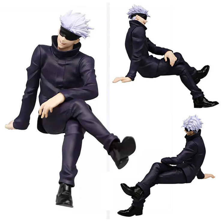 Anime JJK Gojo Satoru & Fushiguro Toji Sitting Pose Figures – Action Models for Desk Decoration, Car Accessories, and Collectible Gifts