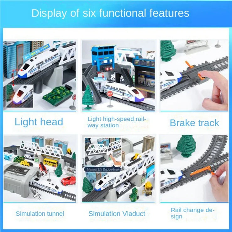 High-Speed Electric Train Set – Realistic Rail Model with Tracks for Kids to Assemble