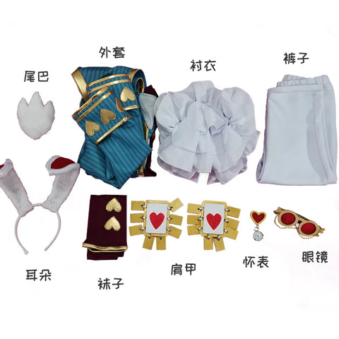 Identity Ⅴ Freddy Riley Cosplay Man Lawyer White Rabbit Mr.Cosplay Costume Uniform Man Woman Lovely Adult Halloween Outfit Suit