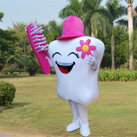 Tooth Mascot Costume – Dental Care Cosplay for Health Education, Advertising & Role Play Events