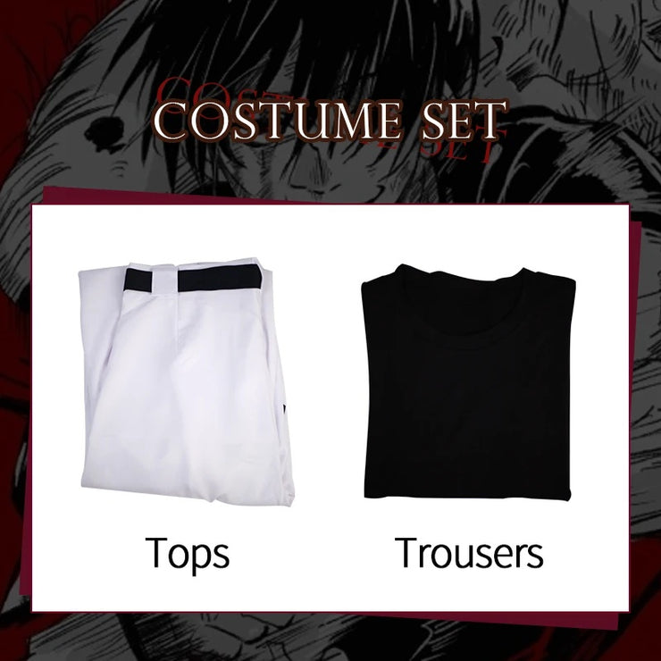 Toji Fushiguro Cosplay Costume – Jujutsu Kaisen Season 2 Uniform with Wig for Men and Women, Ideal for Halloween or Role Play