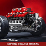 Engine Building Blocks Model Series Technical STEM Toys Moc Tank V8 Engine Supercar W16 Bricks Assembly Toy Set Kids Adults Gift