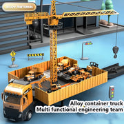 Alloy Construction Vehicle Set – Bulldozer, Crane, Excavator & Truck Models for Kids