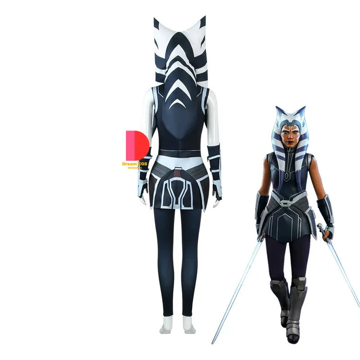 Star Wars Ahsoka Tano Costume – Adult and Child Anime Outfit with Hat for Halloween, Role Play, and Comic Con Events