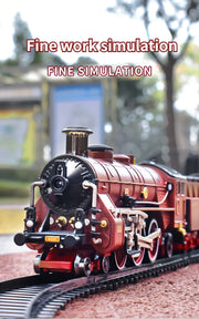 Classic Electric Train Set – Retro Steam Locomotive with Alloy Engine and Tracks for Kids