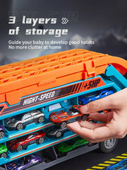 3D Rail Flying Car Set – Inertial Power Puzzle Track with Transforming Alloy Vehicles