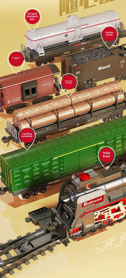 Retro Electric Steam Train Set – Classic Model with Tracks, Smoke, Sound & Light for Kids