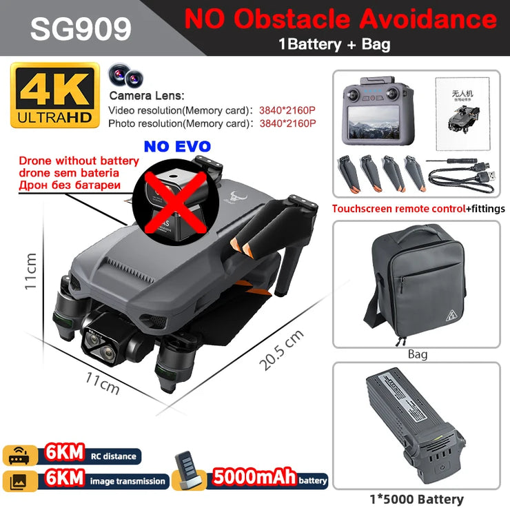 ZLL SG909 SG909MAX Professional Drone With 4K Camera GPS 3-Axis Gimbal 360 Obstacle Avoidance Touch Screen FPV Brushless RC Drone