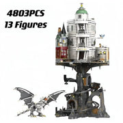 4803pcs Gringotts Wizard Classic Bank Street View Model Building Kits Construction Block with 13 mini figures