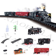 Electric Classic Passenger Train Set – Battery-Operated Steam Locomotive with Smoke and Sound Simulation