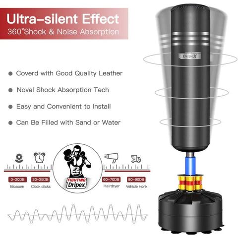 Adult Standing Punching Bag Heavy Duty Punching Bag Stand with Suction Cup Base - 69&