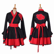 Lolita Anime Dress for Women – Cosplay Costume Featuring Akatsuki Kimono and Uchiha Sasuke Maid Dress Styles